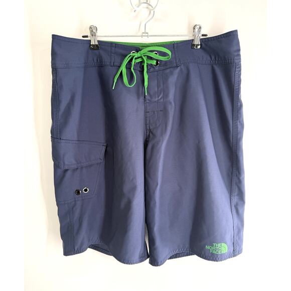 The North Face Men 34 Navy Blue Drawstring Swim Wear Hiking Board Shorts Pocket - Picture 1 of 9